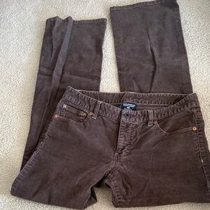 Polo by Ralph Lauren Women's Brown Corduroy Bootcut Pants. Size 6. Low rise